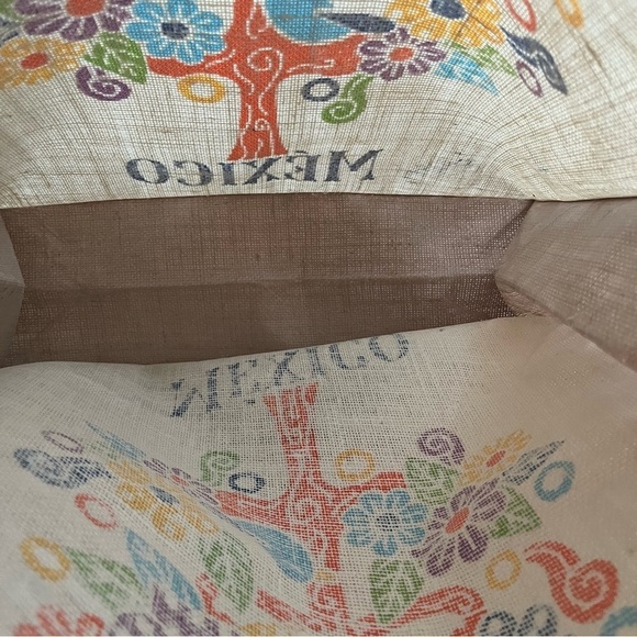 Mexico Jute Tote Bag‎ – Colorful Otomi-Inspired Tree Design - Picture 7 of 15
